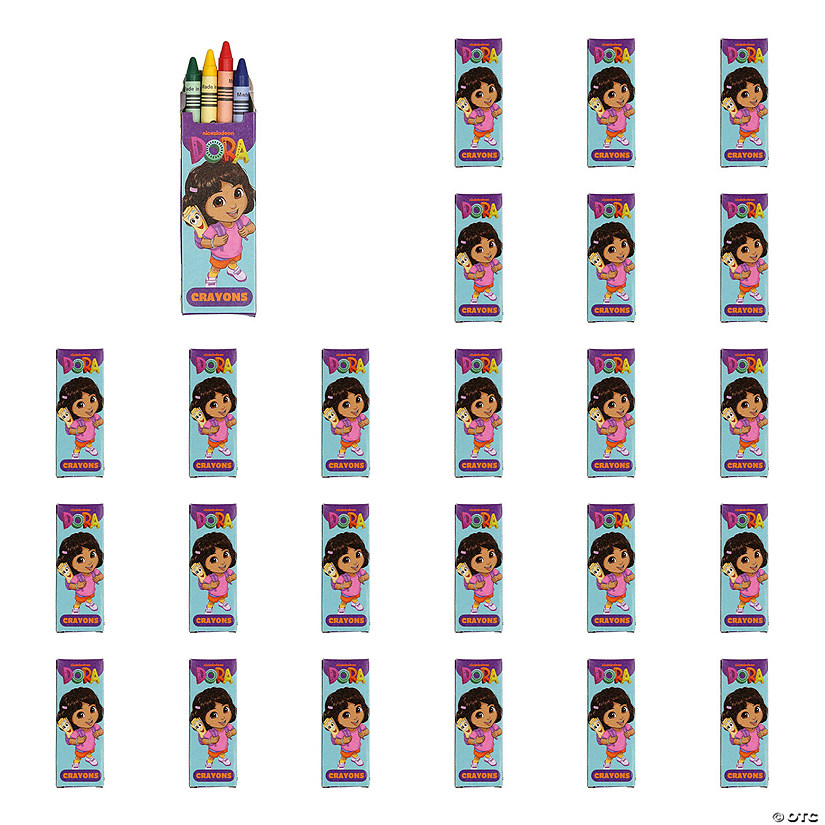 3 3/4&quot; x 1 1/2&quot; 4-Color Dora the Explorer&amp;#8482; Crayon Boxes &amp;#8211; 24 Pc. Image