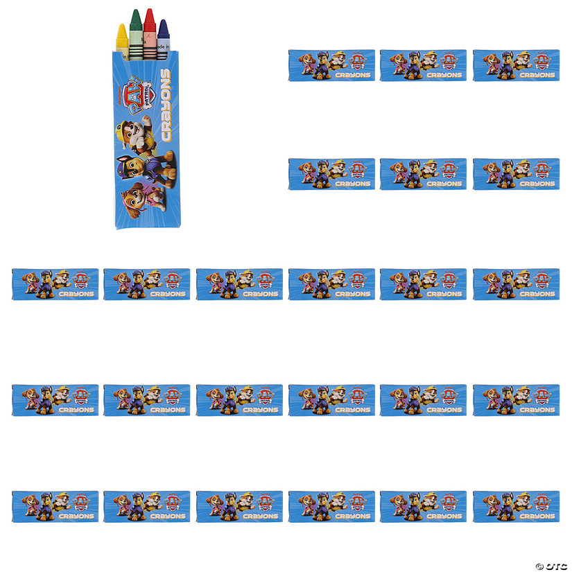 3 3/4&quot; x 1 1/2&quot; 4-Color Paw Patrol&amp;#8482; Chase, Skye &amp; Rubble Crayon Boxes &amp;#8211; 24 Pc. Image