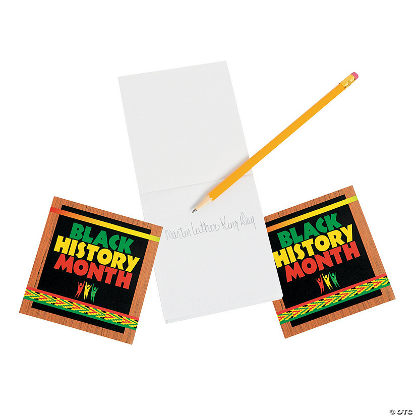 3 3/4" x 4" 20 pg. Black History Month Paper Notepads - 12 Pc. Image