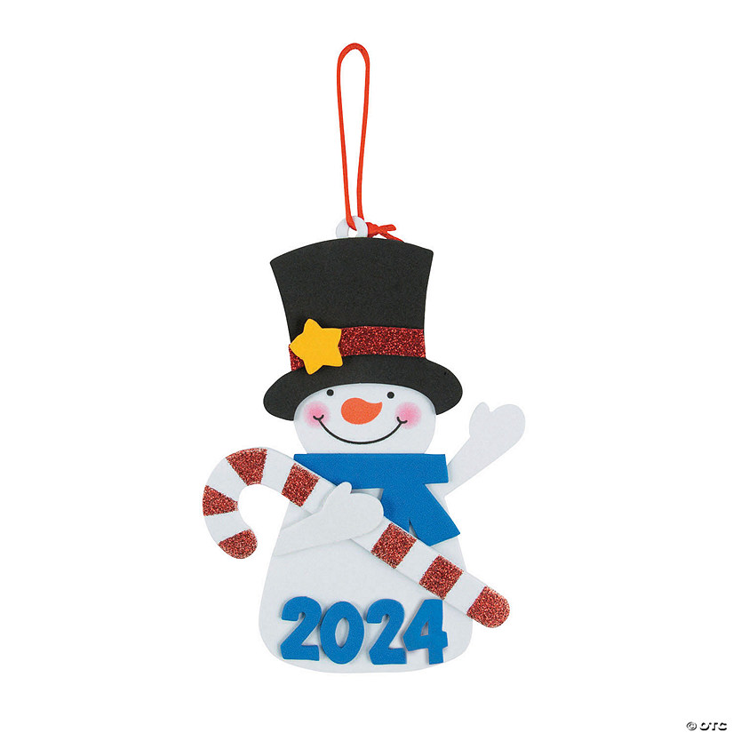 3 3/4" x 6 1/2" Dated Snowman Christmas Ornament Craft Kit - Makes 12 Image