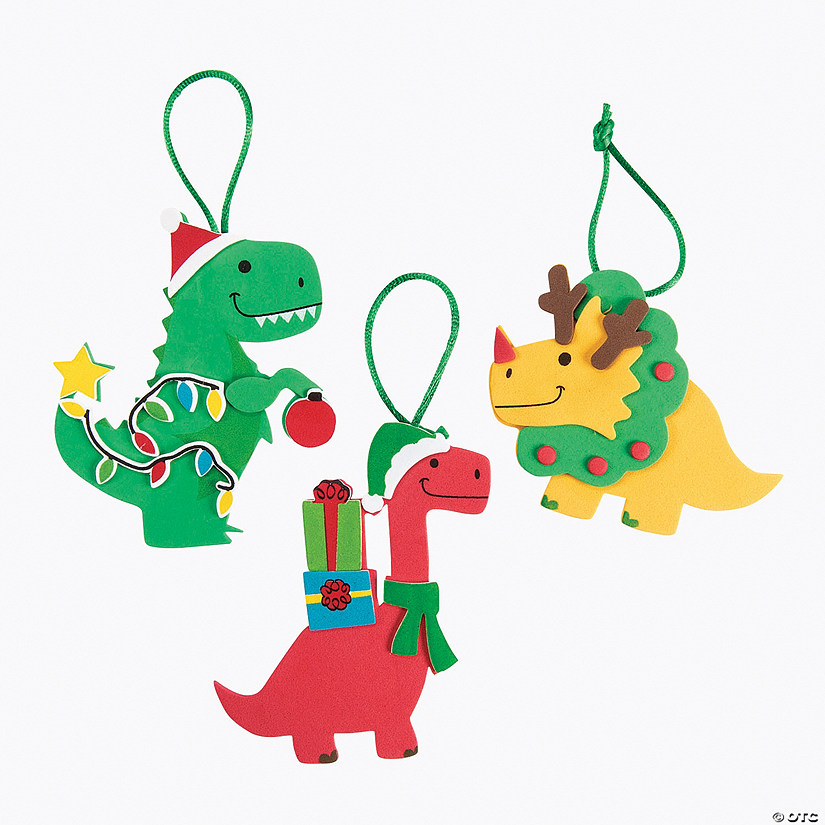 3" - 4 1/4" Bulk 50 Pc. Christmas Dinosaur Ornament Craft Kit Image