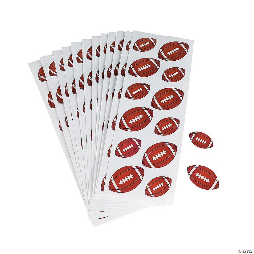 3/4" - 1" Bulk 144 Pc. Brown Football Paper Stickers Image