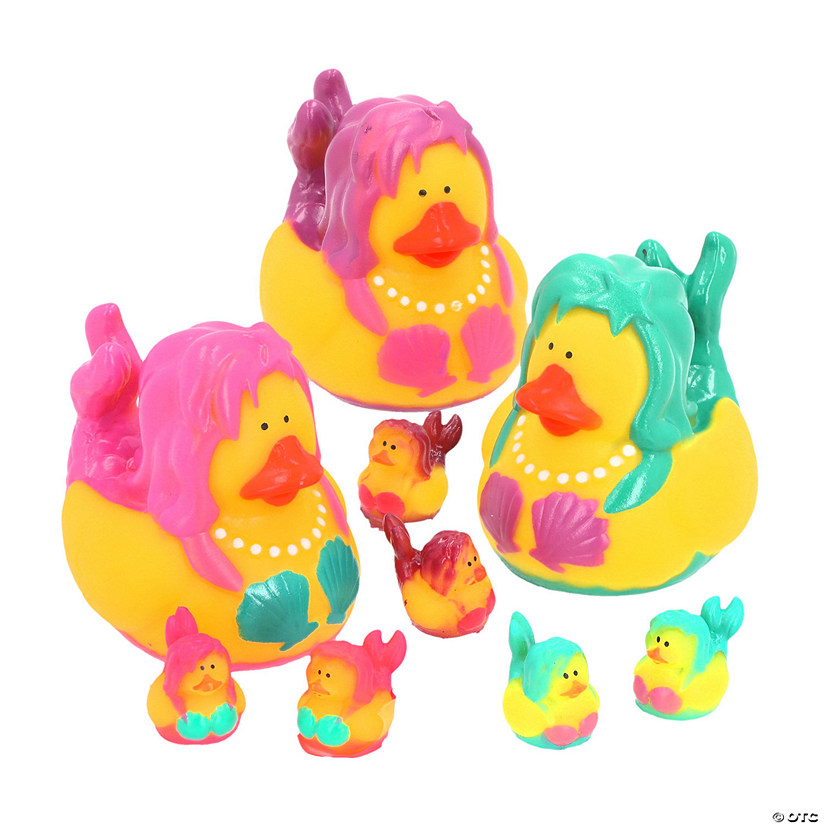 3/4" - 2" Micro &amp; Regular Mermaid Rubber Duck Assortment - 36 Pc. Image