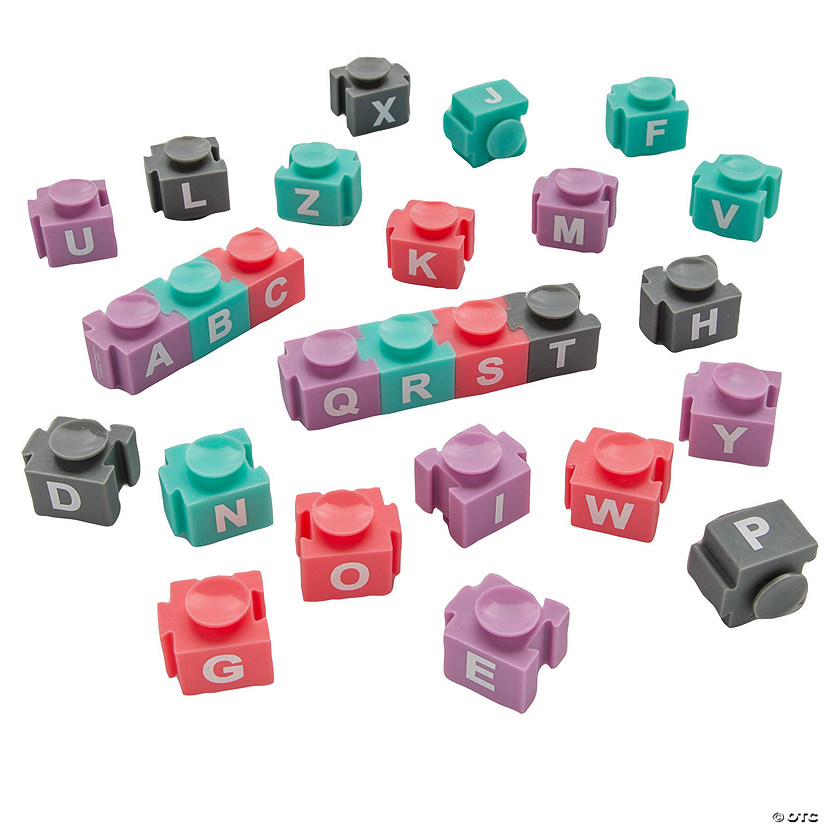 3/4" Mini Suction Cup Multicolor Plastic Letter Alphabet Blocks - 52 Pc. Image