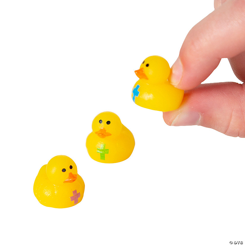 3/4" Religious Cross Micro Rubber Ducks Assortment - 24 Pc. Image