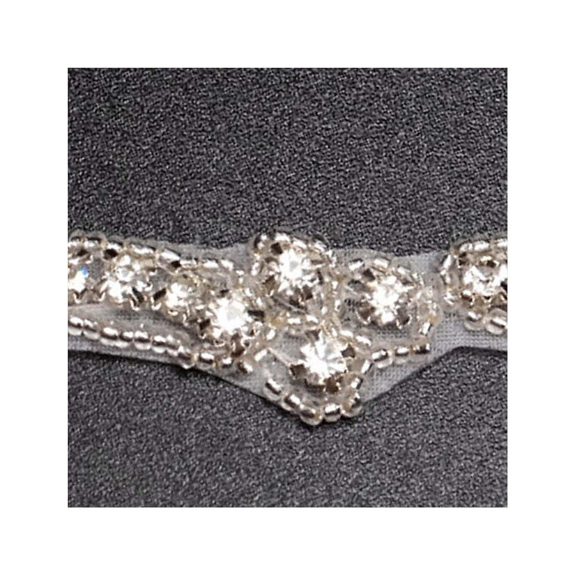 3/4" x 5 Yards Silver Iron On Rhinestone Trim Image