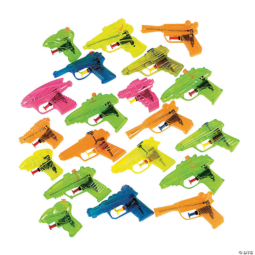 3" - 5 1/2" Red, Blue, Yellow, Green & Orange Squirt Gun Assortment - 25 Pc. Image