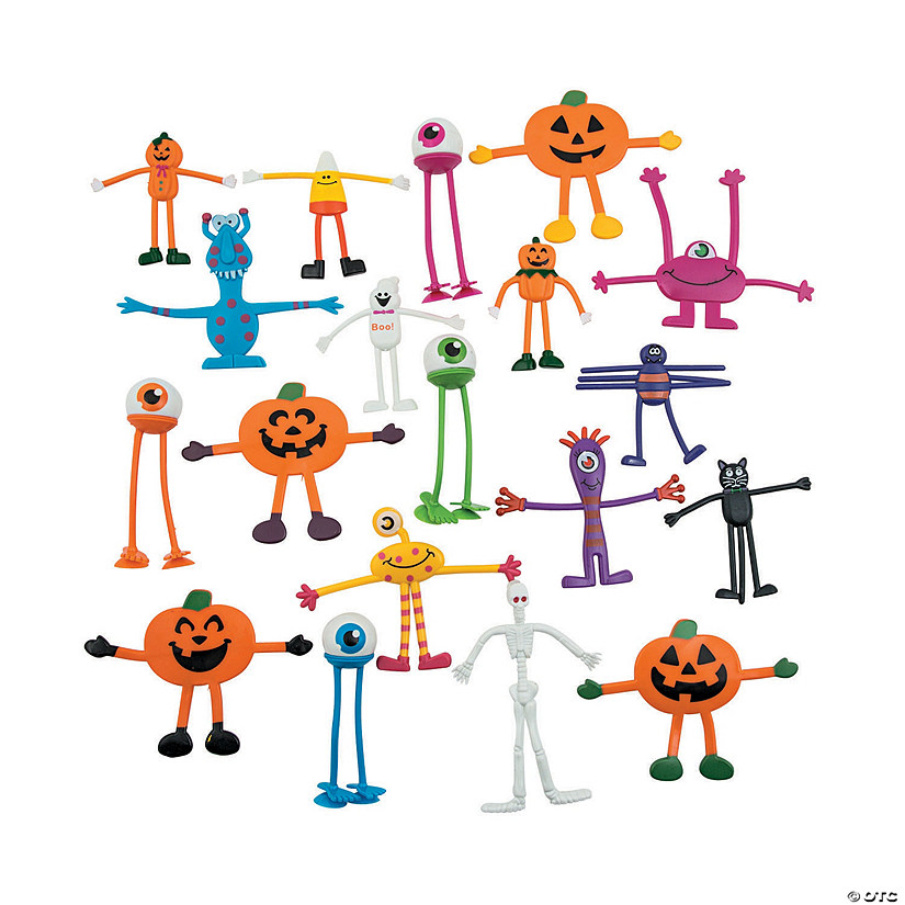 3" - 5" Mega Bulk 100 Pc. Halloween Plastic Bendable Assortment Image