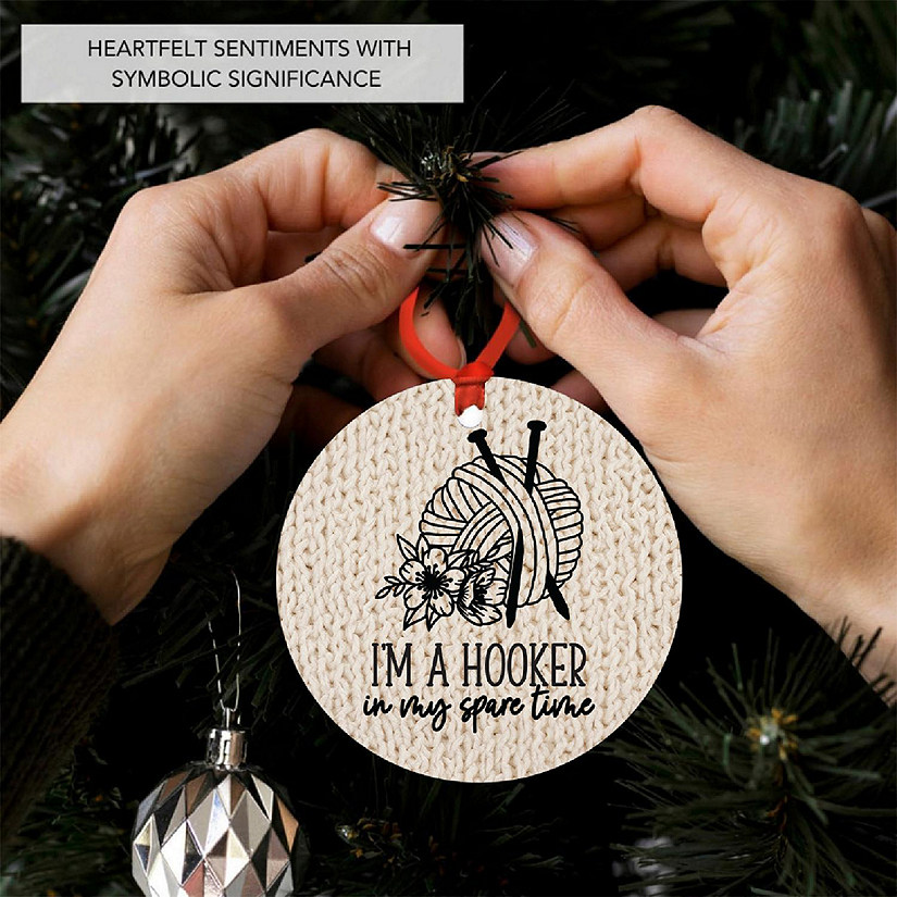 3.5" Metal Crochet Ornament, Hooker Time Image