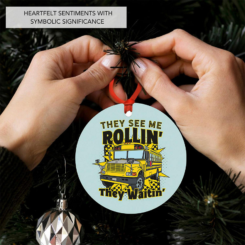 3.5" Metal Ornament, Rollin Bus Driver Image