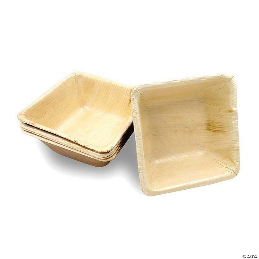 3.5" Square Palm Leaf Eco Friendly Mini Disposable Bowls (100 Bowls) Image