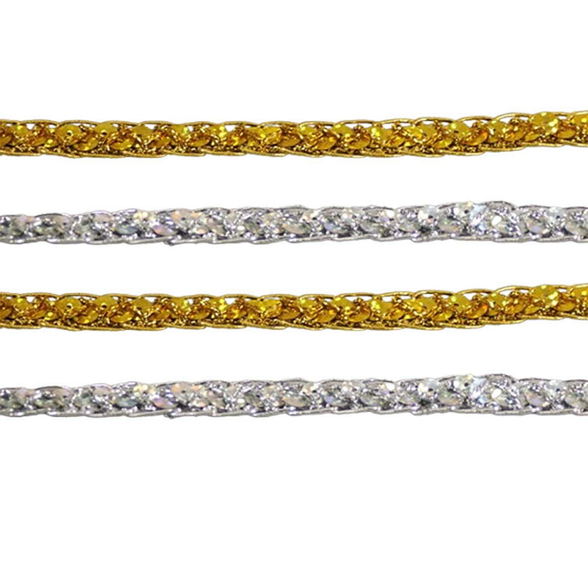 3/8" x 75 Yard Sequin Metallic Trim Silver Image