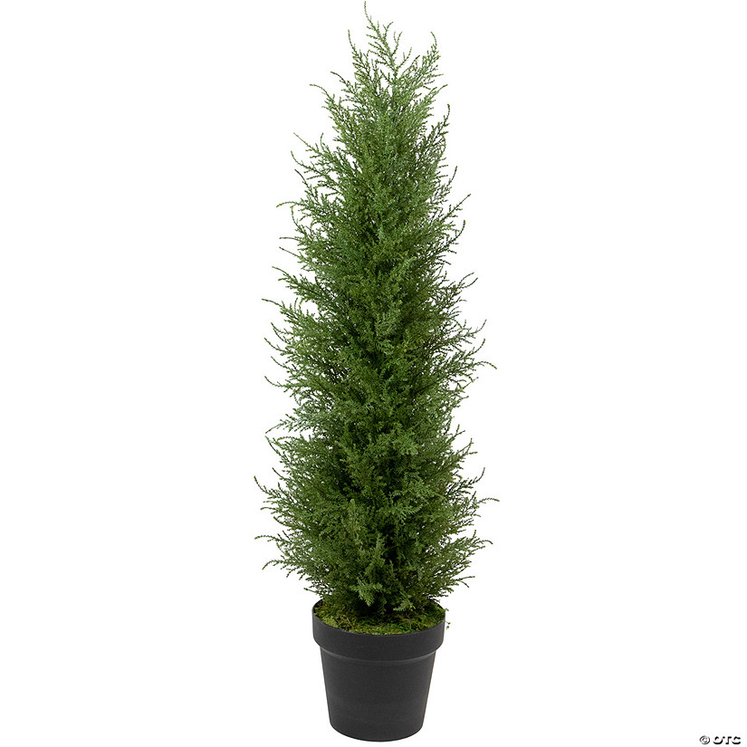 3' Artificial Cedar Pine Petite Arborvitae Tree in Round Pot  Unlit Image