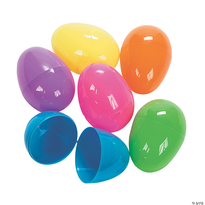 3" Bright Color Plastic Easter Eggs - 12 Pc. Image