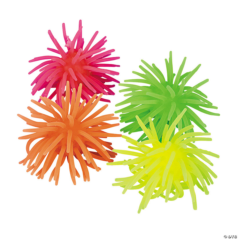 3&#8221; Bright Colors Stretchy Vinyl Worm Ball Assortment - 24 Pc. Image