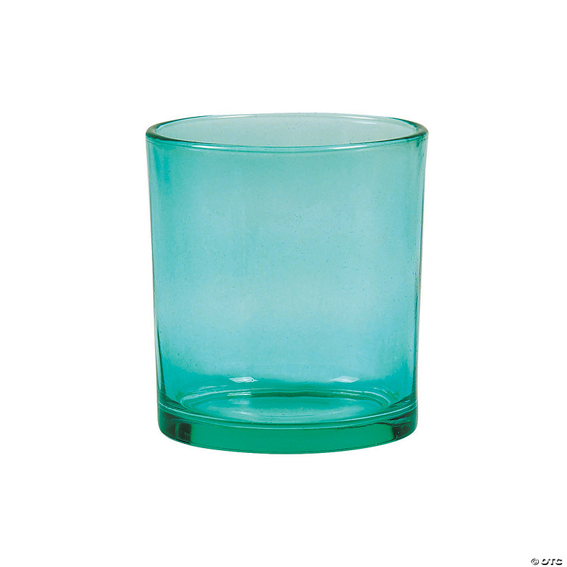 3" Bright Teal Cylinder Vases - 6 Pc. Image