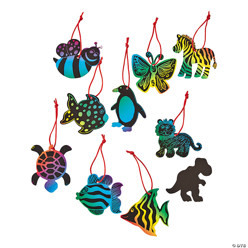 3" Bulk 100 Pc. Magic Color Scratch Ornament Giveaway Assortment Image