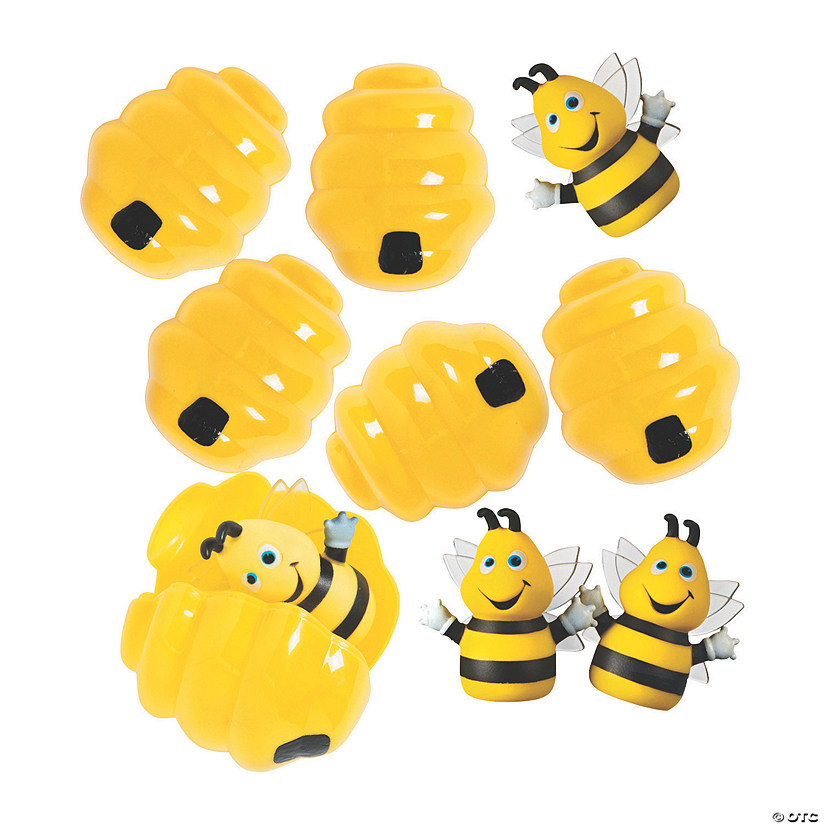 3" Busy Bee Finger Puppet-Filled Easter Eggs - 12 Pc. Image
