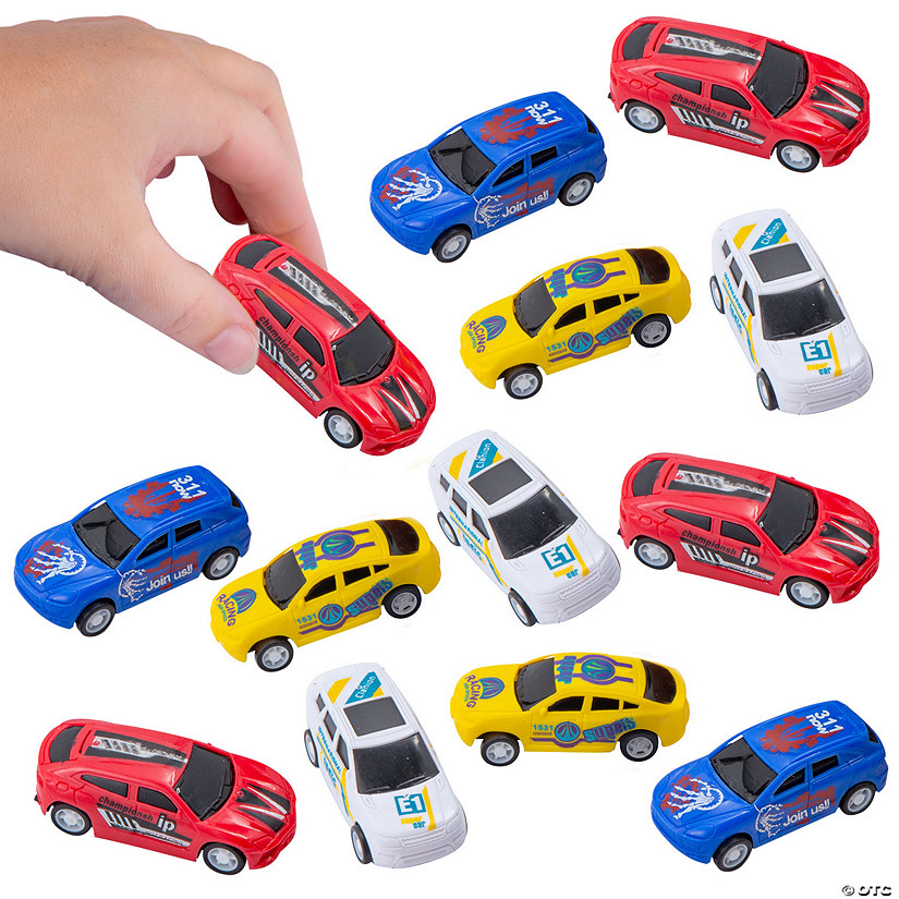 3" Colorful Racing Pull-Back Plastic Cars - 12 Pc. Image