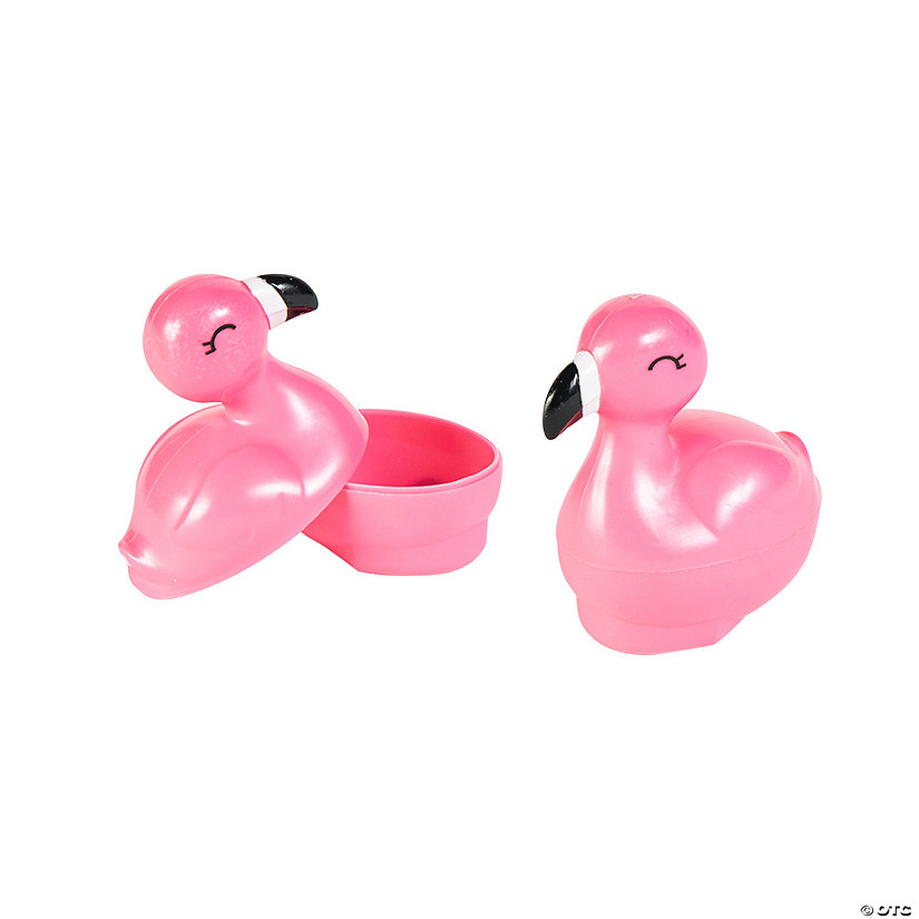 3" Flamingo-Shaped Plastic Easter Eggs - 12 Pc. Image