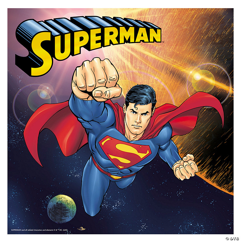 3 Ft. 10" Superman Multicolor Vinyl Square Backdrop Banner Image