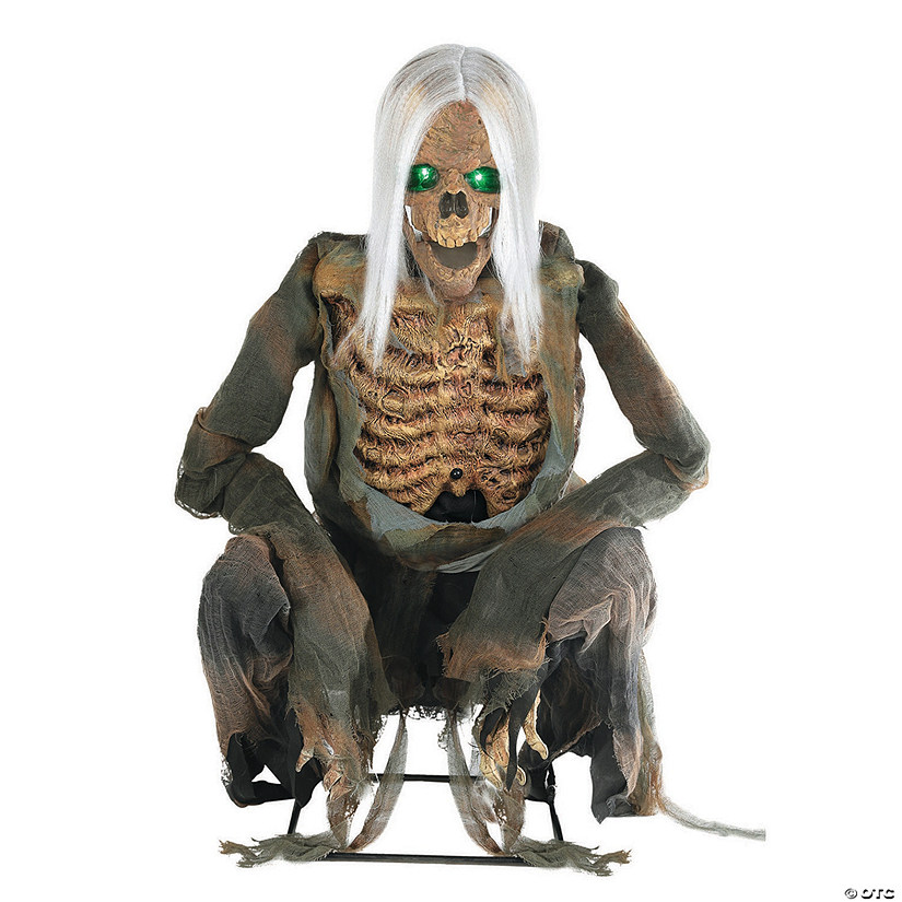 3 Ft. Light-Up Crouching Undead Skeleton Animated Prop Halloween Decoration Image