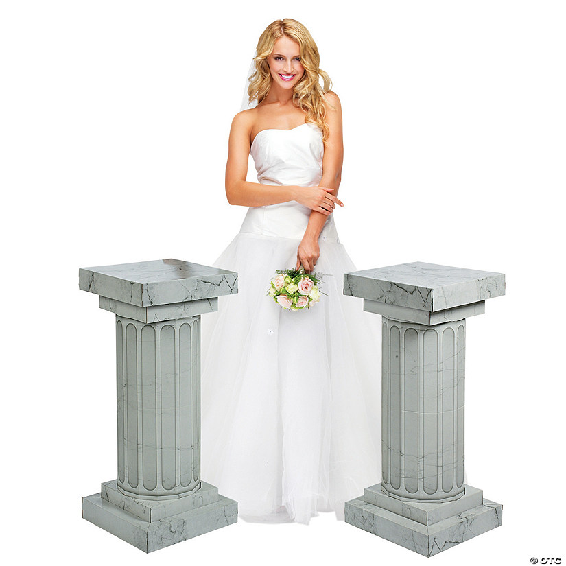 3-ft. Marble-Look Fluted Columns - 2 Pc. Image