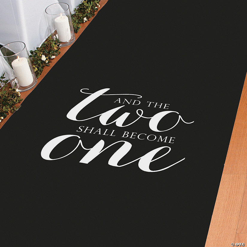 3 ft. x 100 ft. Black And Two Become One Wedding Aisle Runner Image