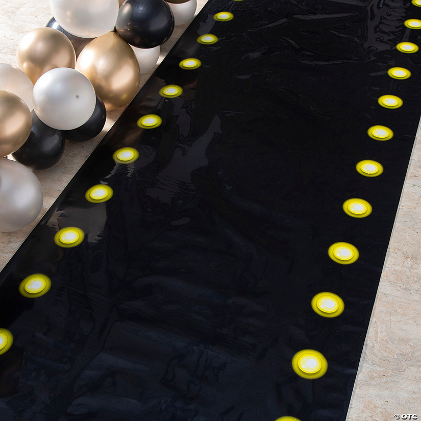 3 ft. x 100 ft. Black Marquee Lights Plastic Aisle Runner Image