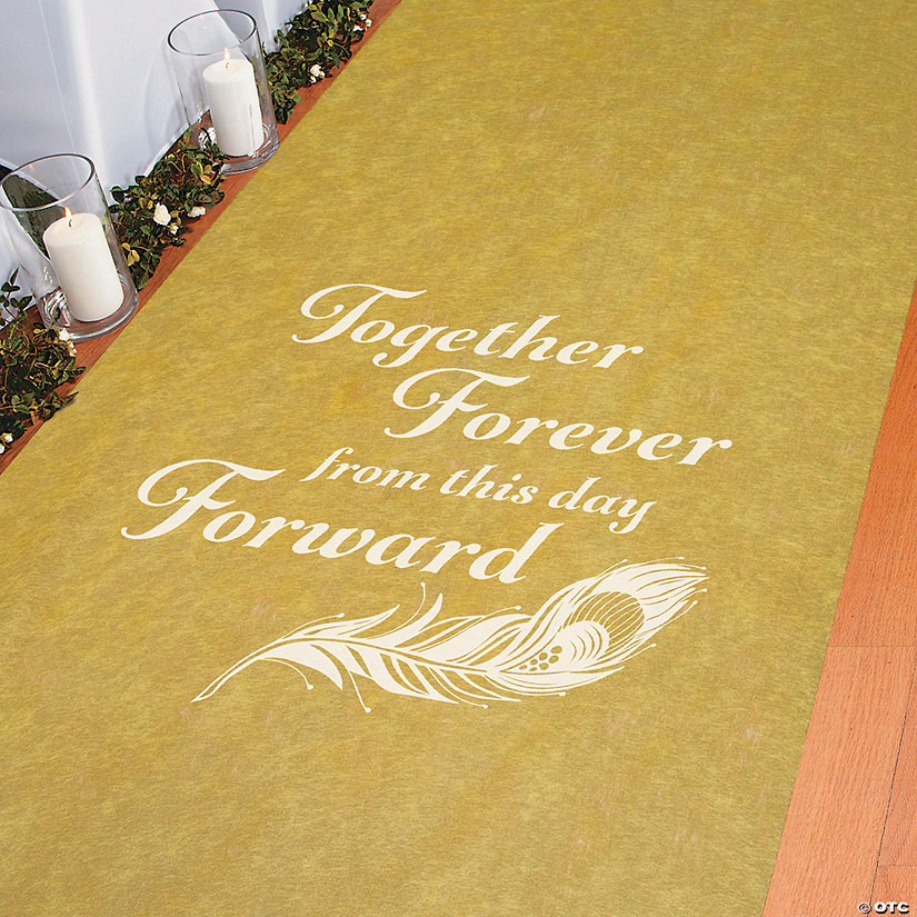 3 ft. x 100 ft. Gold Together Forever Wedding Aisle Runner Image
