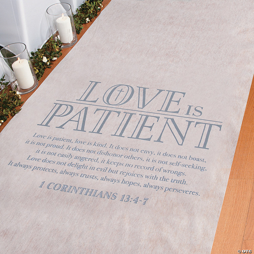 3 ft. x 100 ft. Love is Patient Wedding Aisle Runner Image