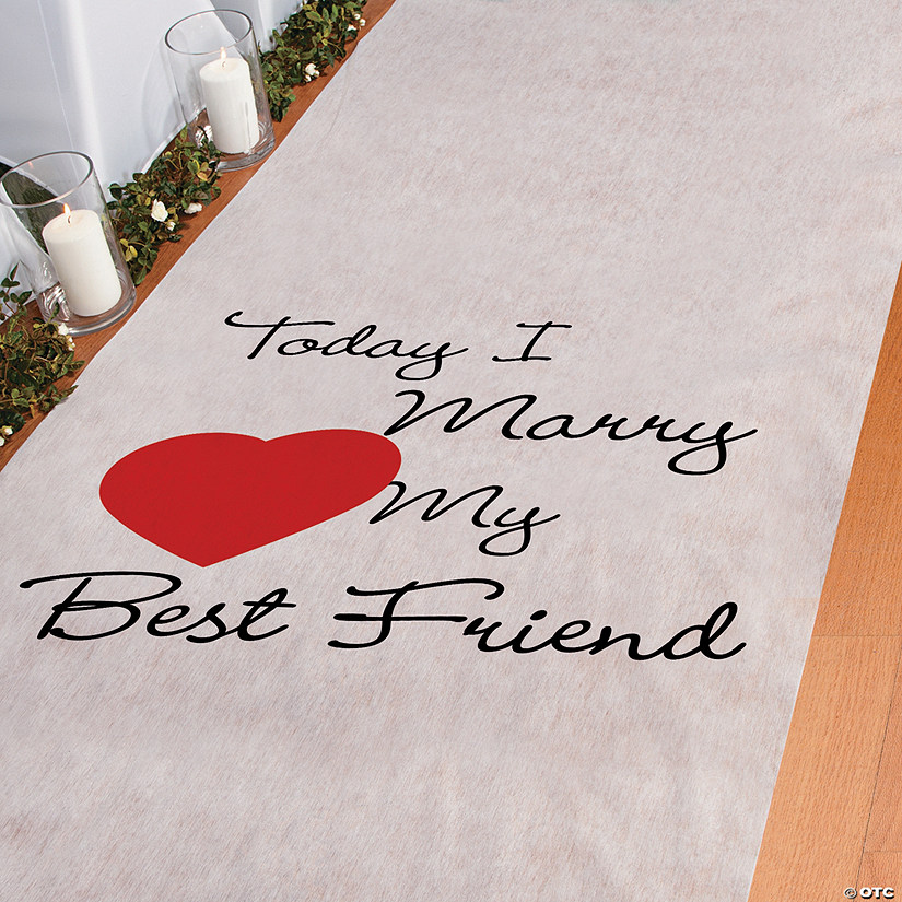 3 ft. x 100 ft. Today I Marry My Best Friend Wedding Aisle Runner Image