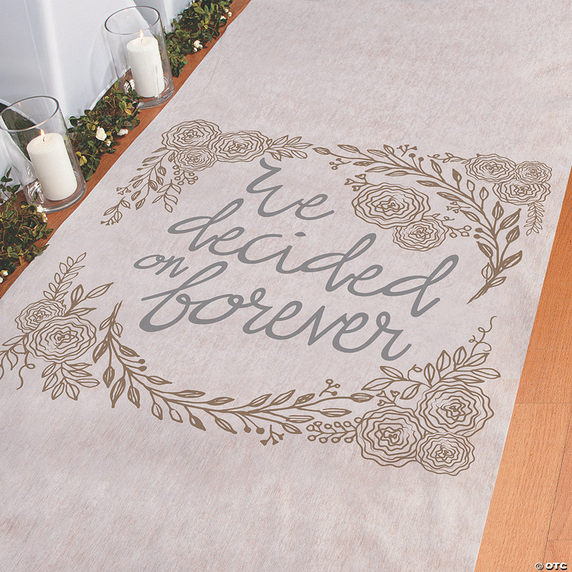 3 Ft. x 100 Ft. We Decided on Forever Polyester Wedding Aisle Runner Image