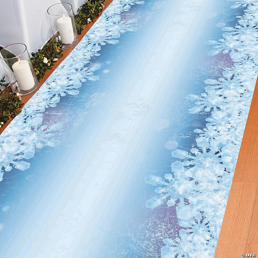 3 Ft. x 100 Ft. Winter Sparkle Cracked Ice Plastic Aisle Runner Image