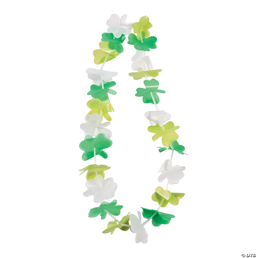 3 ft. x 2 1/2&#8221; Bulk 50 Pc. St. Patrick&#8217;s Day Shamrock Plastic Leis Image