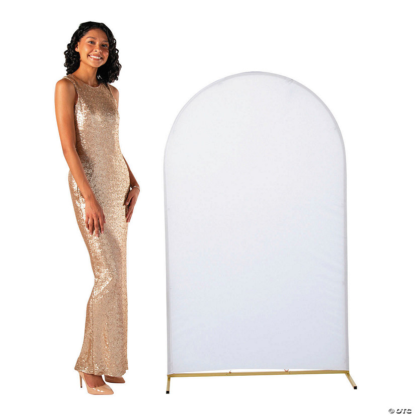 3 ft. x 5 ft. Arch Frame Polyester White Fabric Cover Image