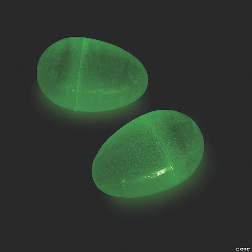 3" Glow-in-the-Dark Easter Eggs Glow-in-the-Dark Plastic Easter Eggs - 24 Pc. Image
