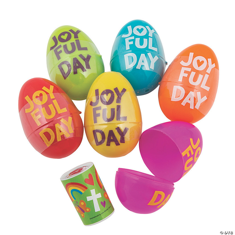 3" He Lives Prism-Filled Plastic Easter Eggs - 24 Pc. Image