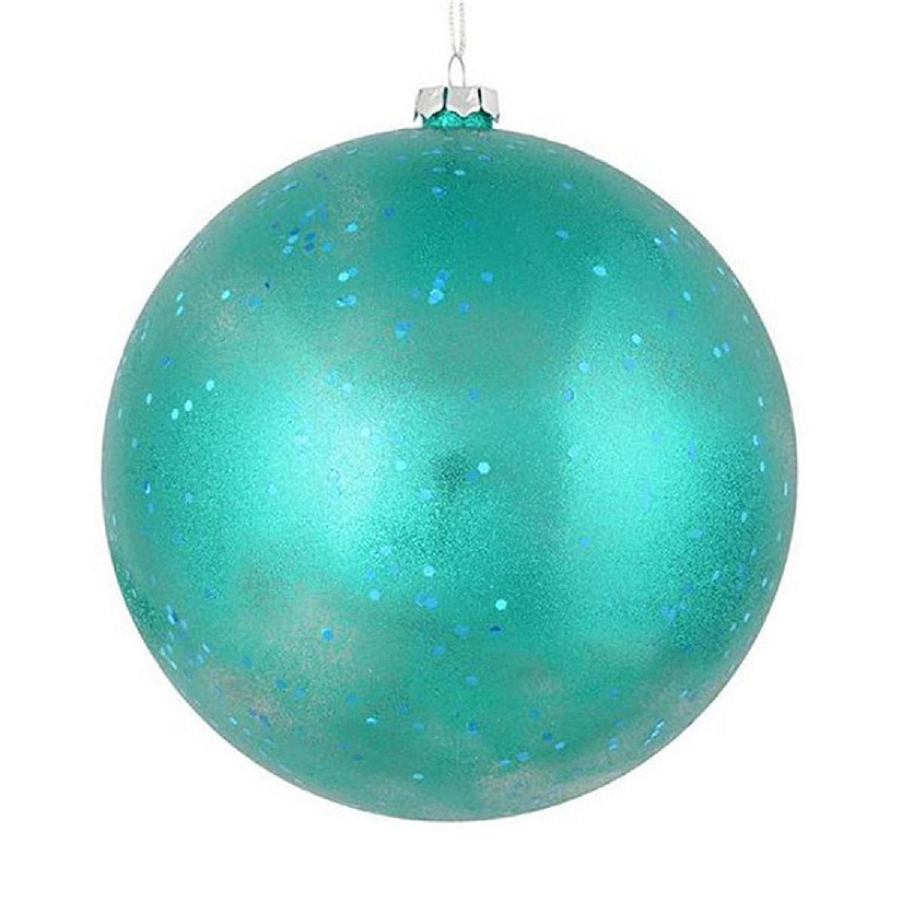 3 in. Glitter Clear Ball Ornament  44; Teal - Pack of 12 Image