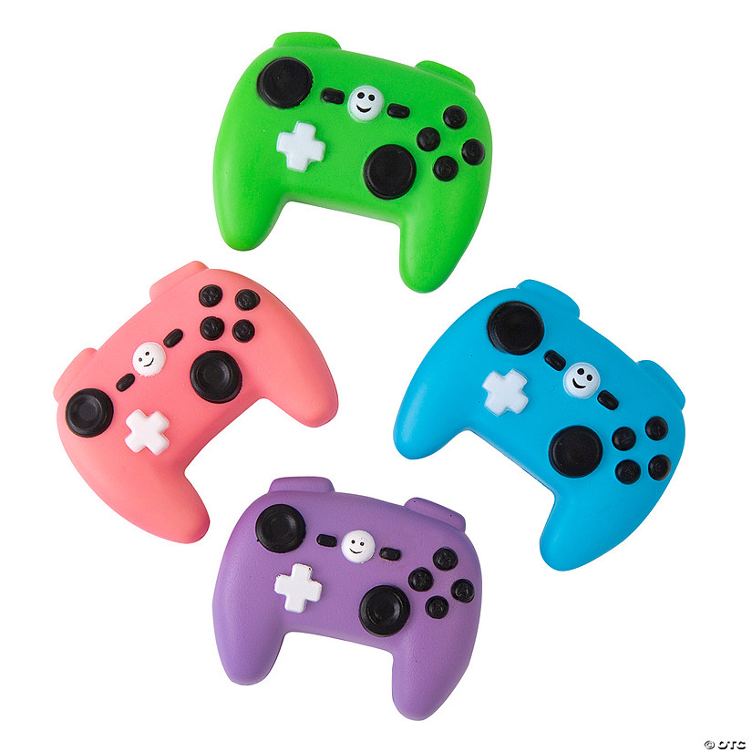 3&quot; Neon Gamer Controller Foam Squeeze Stress Toy Assortment - 24 Pc. Image