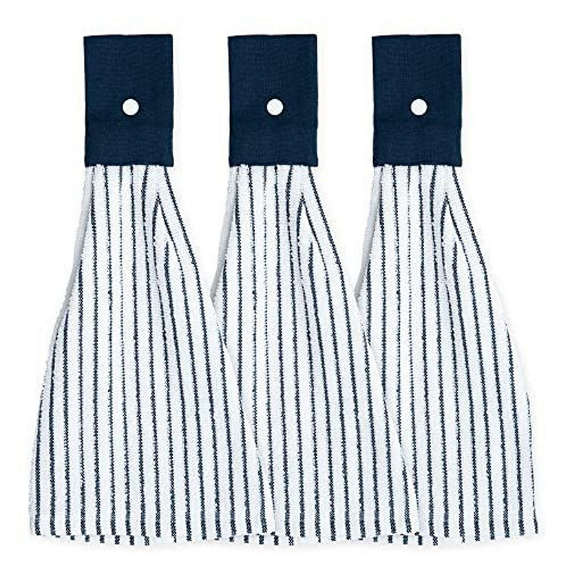 3 Pack Kitchen Towels With Hanging Loop for Convenient Access -Extra Absorbent - Snap Button Kitchen Image