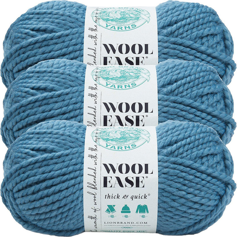 (3 Pack) Lion Brand Wool-Ease Thick &amp; Quick Yarn - Air Force Image