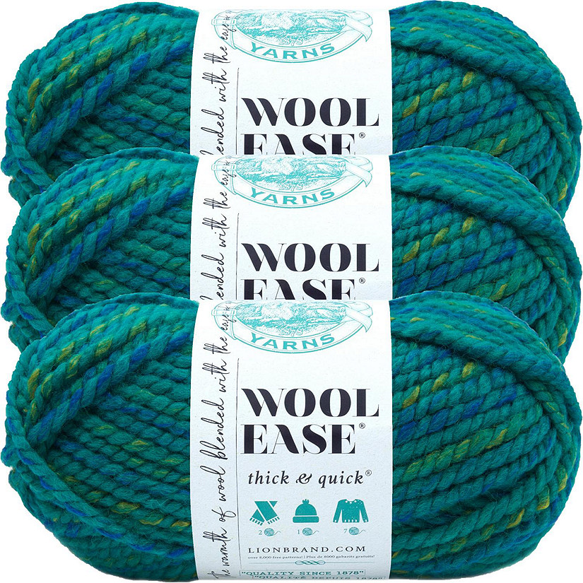(3 Pack) Lion Brand Wool-Ease Thick &amp; Quick Yarn - Bluegrass Image