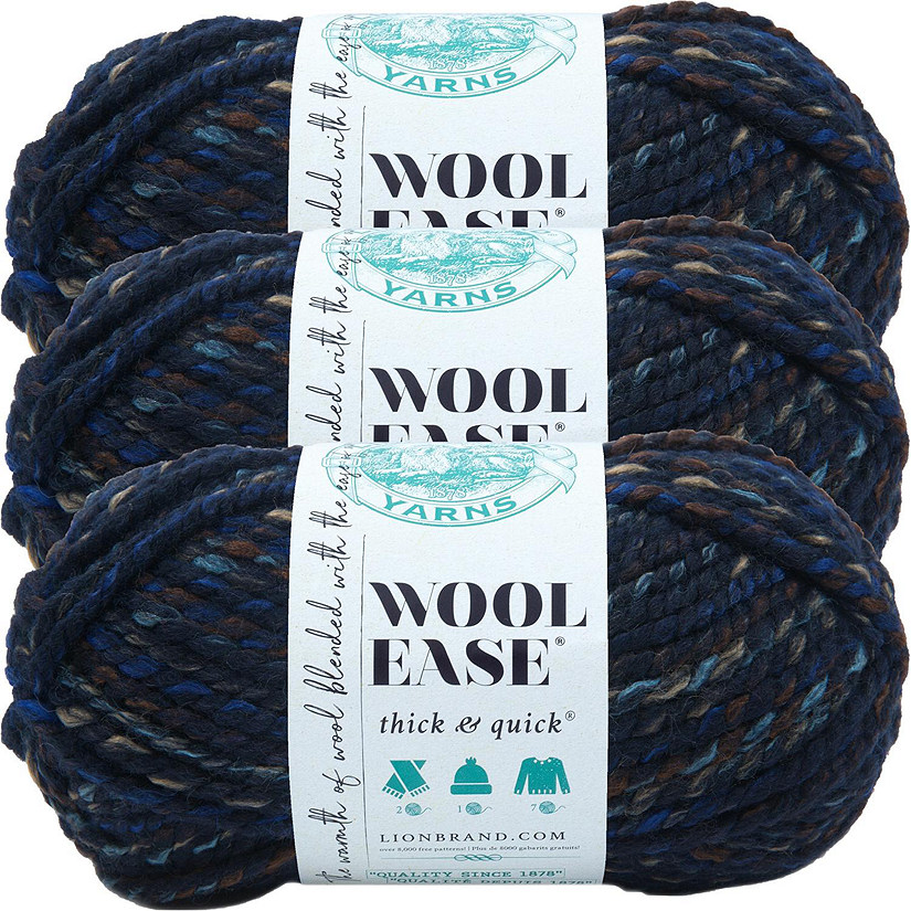 (3 Pack) Lion Brand Wool-Ease Thick &amp; Quick Yarn - Night Shadow Image