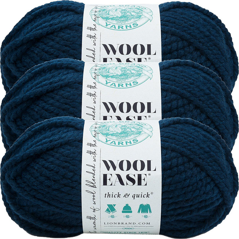 (3 Pack) Lion Brand Wool-Ease Thick &amp; Quick Yarn - Petrol Blue Image