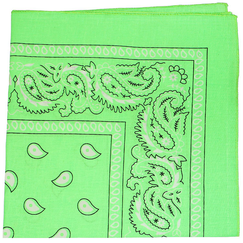 3 Pack Mechaly Dog Bandana Neck Scarf Paisley Cotton Bandanas - Any Pets (Neon Green) Image