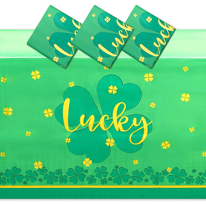 3 Pack St. Patrick's Day Shamrock Tablecloth (54 x 108 in) Image