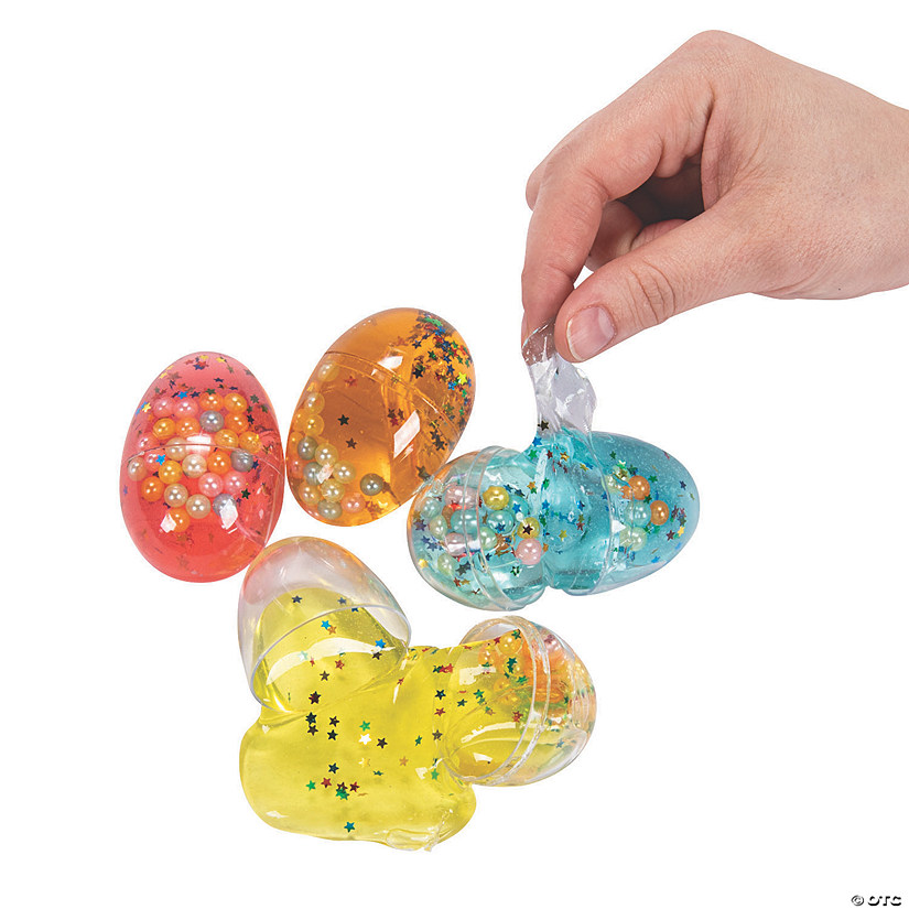 3" Pearl Putty-Filled Plastic Eggs - 12 Pc. Image