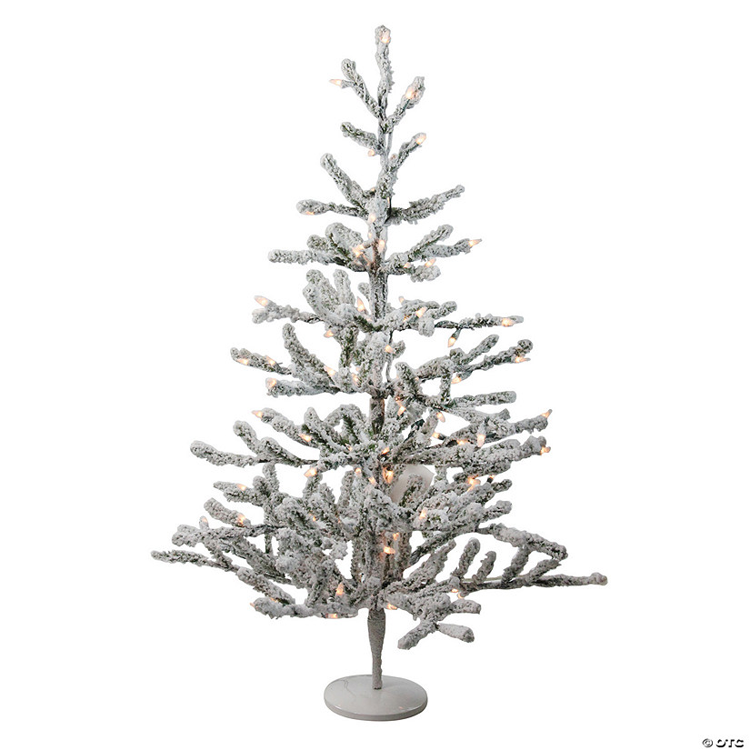 3' Pre-Lit Flocked Alpine Twig Artificial Christmas Tree - Warm White Lights Image