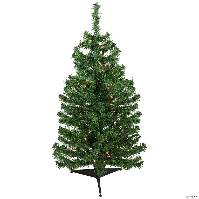 3' Pre-Lit Green Medium Niagara Pine Artificial Christmas Tree - Clear Lights Image